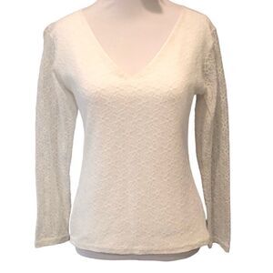 VINTAGE Stripe by Rajure Paris White Lace Top